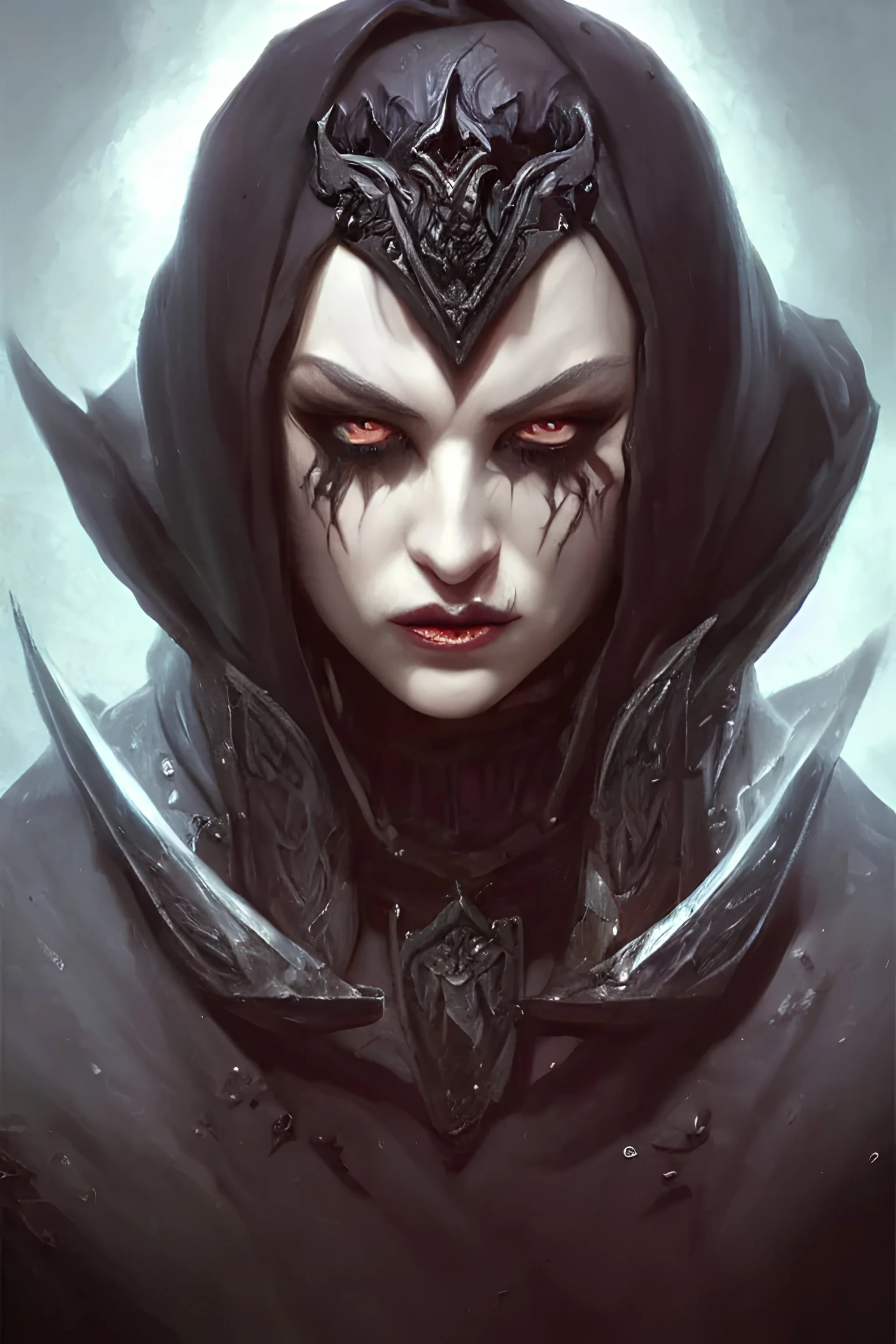 dark evil necromancer, d & d, fantasy, portrait, highly detailed, headshot, digital painting, trending on artstation, concept art, sharp focus, illustration, art by artgerm and greg rutkowski and magali villeneuve