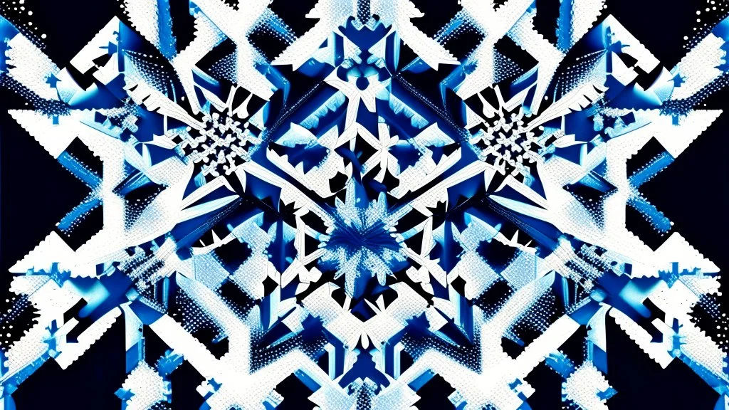 digital glitch pattern snowflake geometric abstraction by per kirkeby