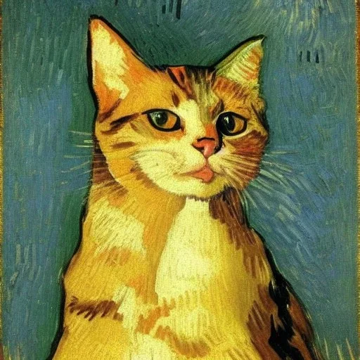 Portrait of a cat by Van Gogh