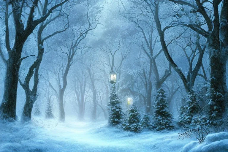 FOREST LANTERN WINTER PATH FALL