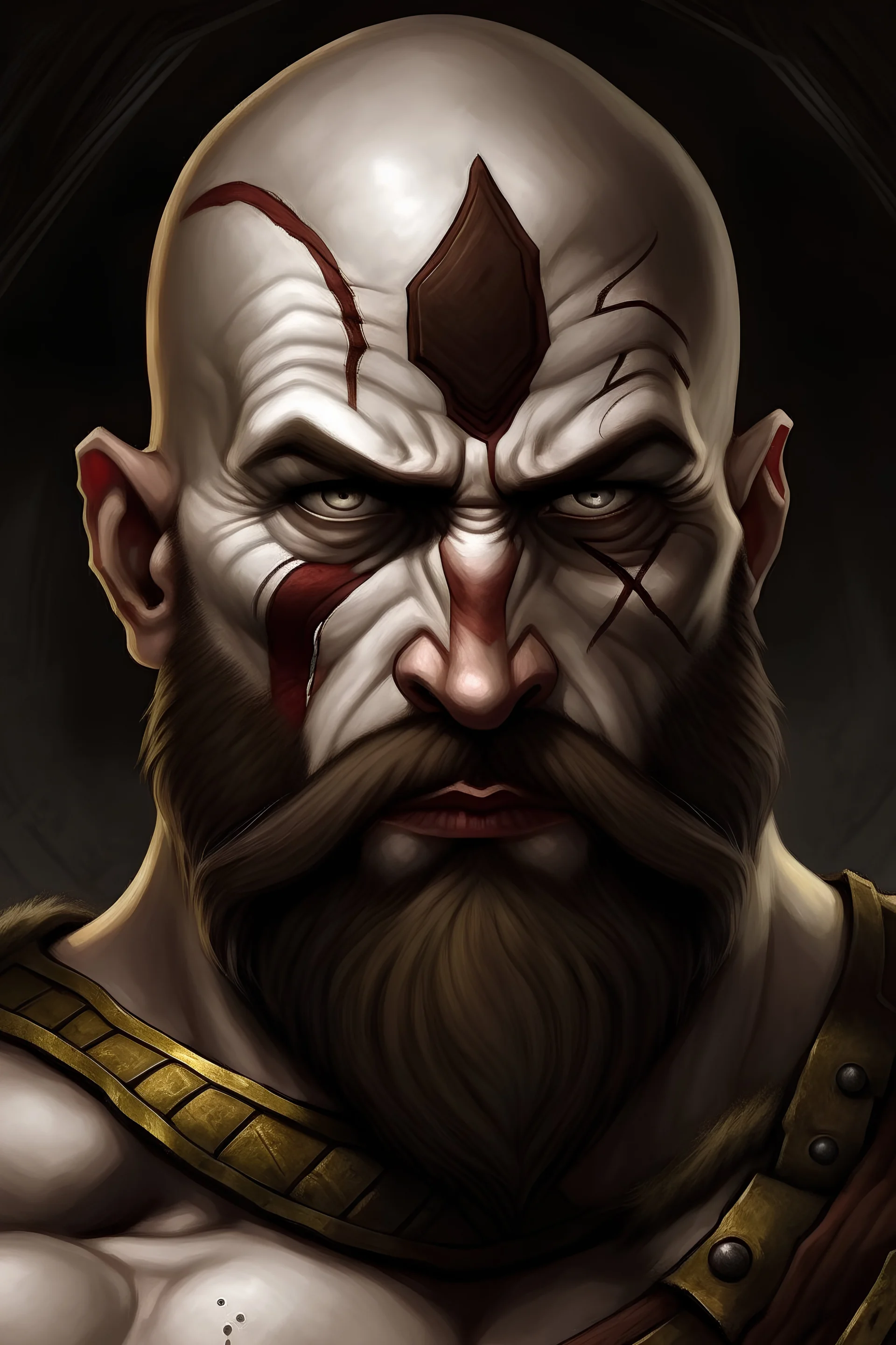 Kratos com a face de um Galo