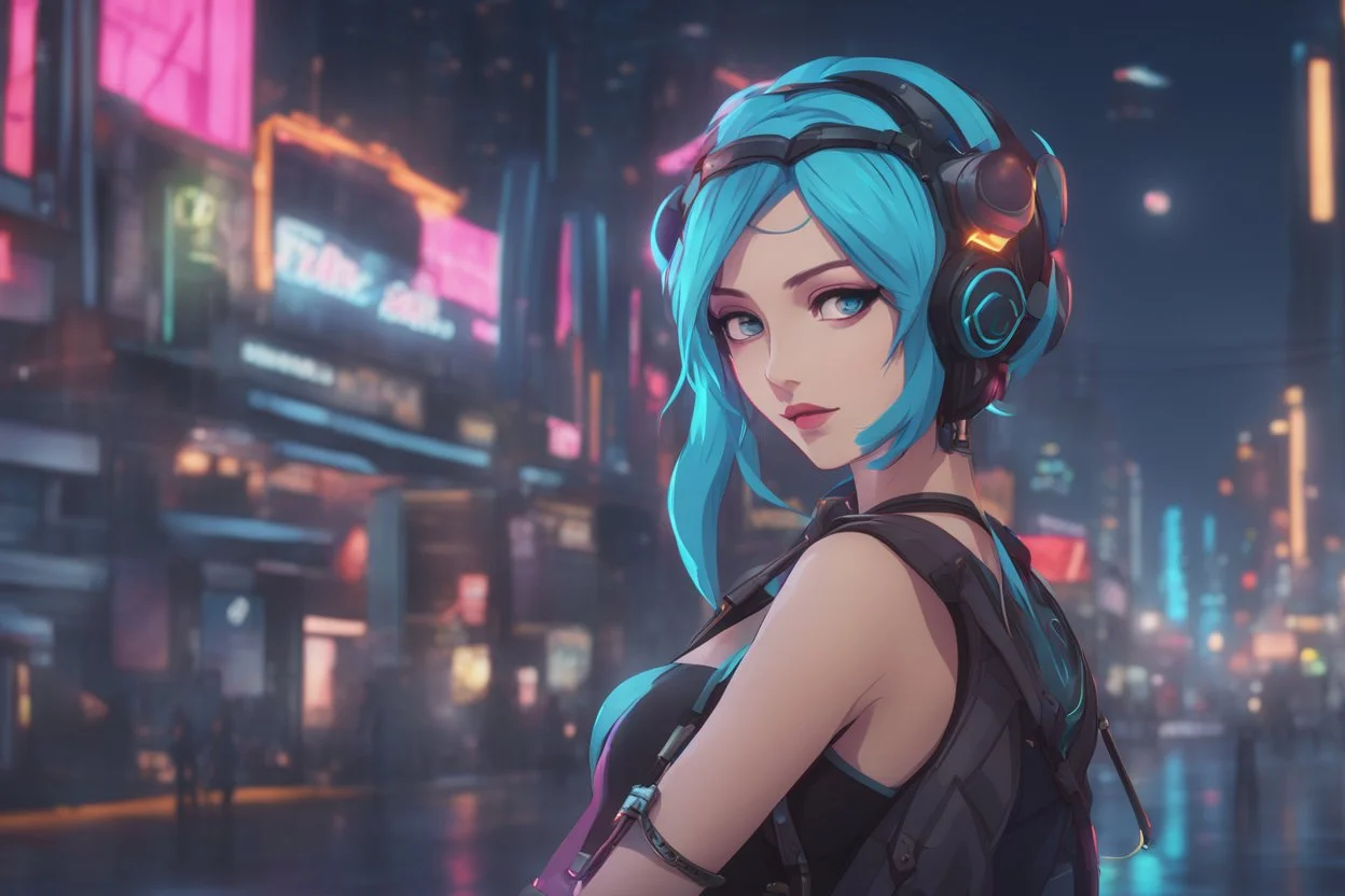 Jinx in 8k anime 2D animation artstyle, realistic them neon effect, full body, intricate details, highly detailed, high details, detailed portrait, masterpiece,ultra detailed, ultra quality