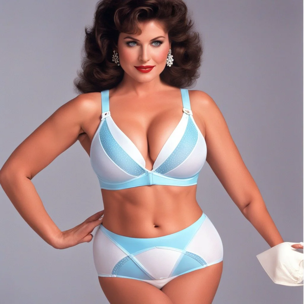 photo from non-explicit 1980s movie: : Playtex presents the WONDER BRA the only bra designed to give you both beauty and comfort! At last! A bra that gives you wonderful new figure-control PLUS the gentle comfort only Playtex can give! The exclusive Playtex criss-cross construction raises and supports for a lovelier, younger figure! Patented Control Panel slims and smooths-instantly!