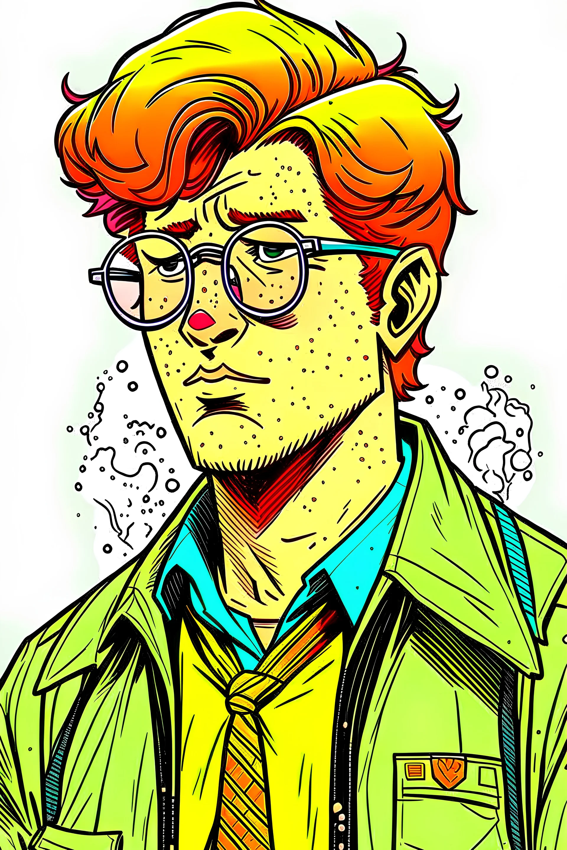 ginger plump teen nerd male by gabriel picolo, 80's