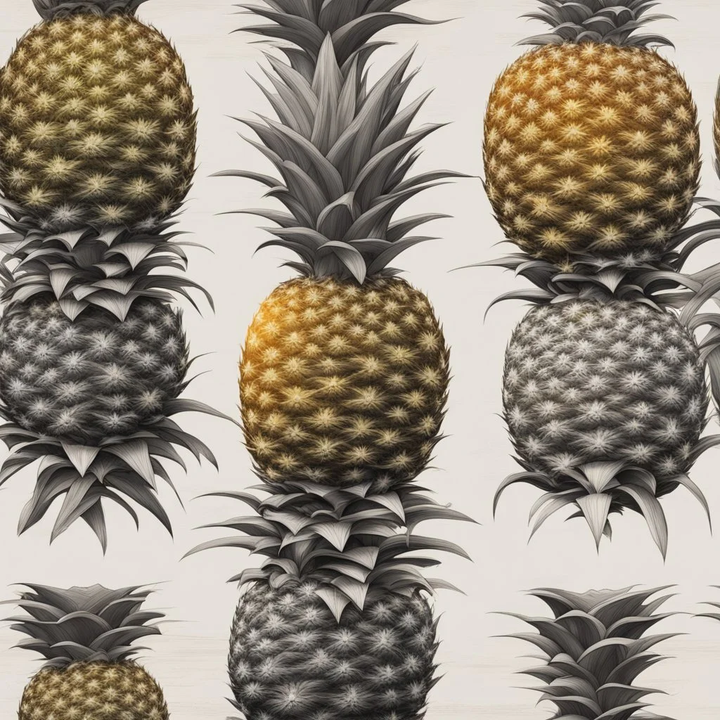 Concept abstract shape of a pineapple "stages"