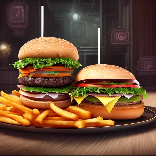 a photo royal fast food, burger, fries, coffee, nuggets, salad, isolated, portrait, hyper detailed, cannon camera, intricate photo realistiv, 8k, UHD --q 2 --v 4 --upbeta