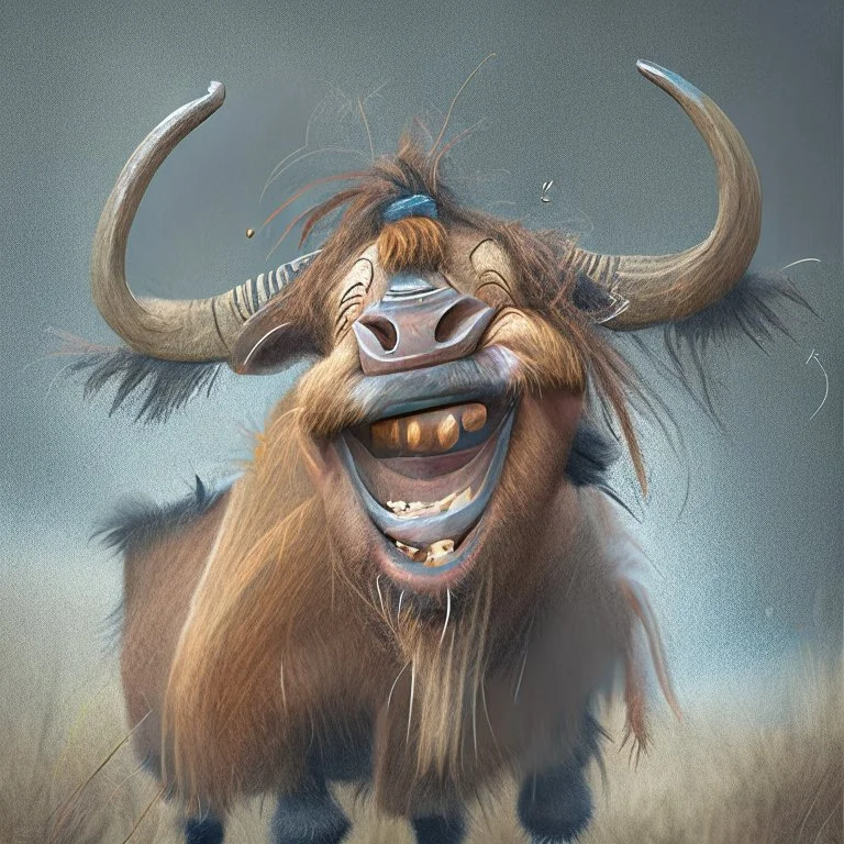 A giddy gnu. Digital art