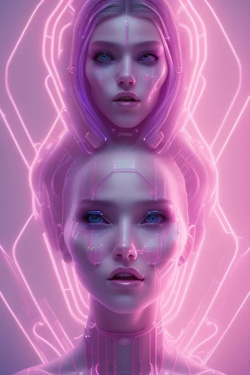 cyberpunk, head, women, portrai, tron sketch of a girl on lined paperA beautiful one nude body of a make up smiling woman blond long hair, alone, high key lighting, volumetric light high details with white stripes and blue eye, smiling with plump pink lips, flowers around, unreal engine petit prince belle fine, profil de trois quart, grand front cosmique, peau bleu cristalline, yeux bleu, perle sur le front long cheveux blond et rose etoilé, cristaux sur le corps, collier de grande princesse, l