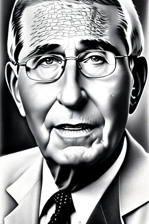 Anthony Fauci photorealistic portrait, black and white