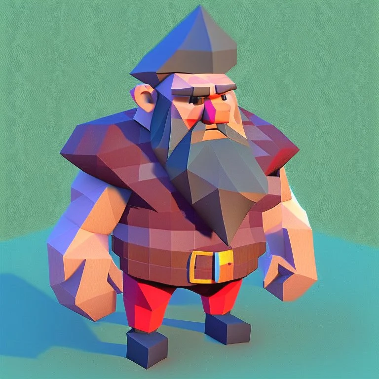 low poly funny lumberjack