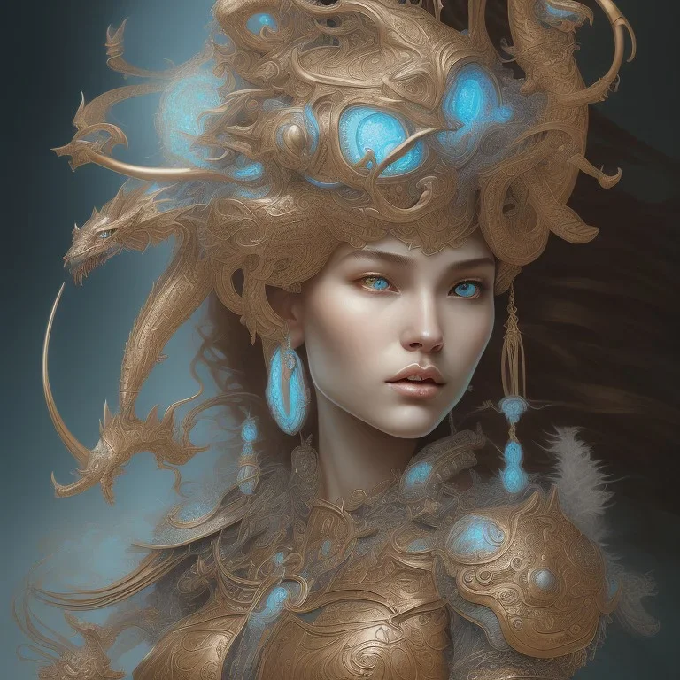 sango fantasy, fantasy magic, intricate, sharp focus, illustration, highly detailed, digital painting, concept art, matte, artgerm and paul lewin and kehinde wiley, masterpiece silver tiger head bronze Asian African nice breast Afo girl turquoise snow waves