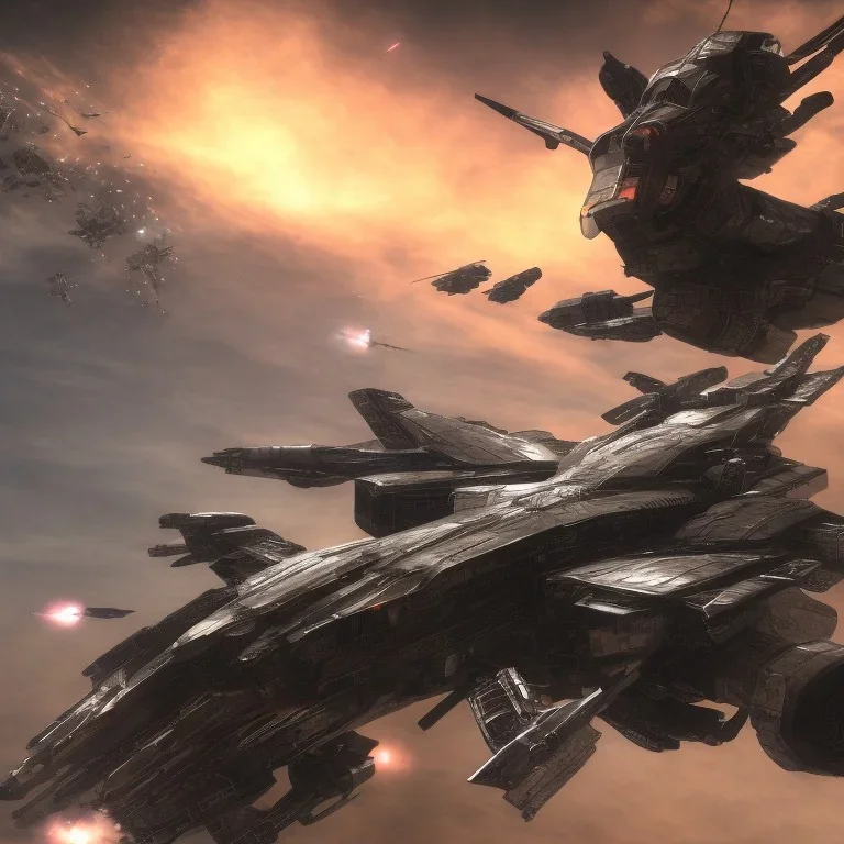 Armored Core fight another Armored Core fly in the sky in the desert with beside the ocean where you can see the space in the sky with twilight on the horizon, 4k resolution