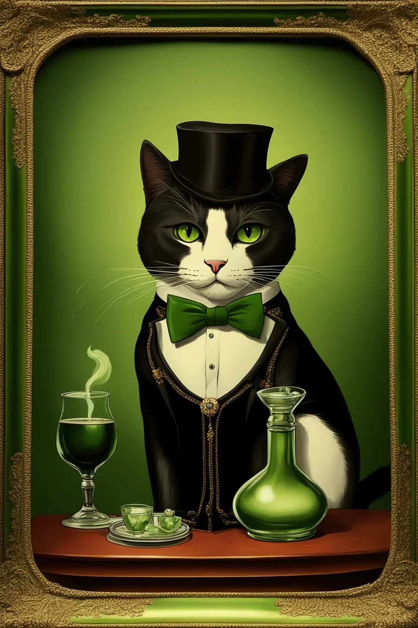 portrait of a cat absinthe Absinthe Bourgeois