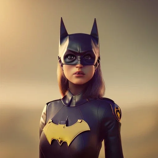 analog style,girl portrait, simmetric eyes, ambient, batgirl make up outfit, ultra realistic photo, unreal engine --aspect ratio 1:1