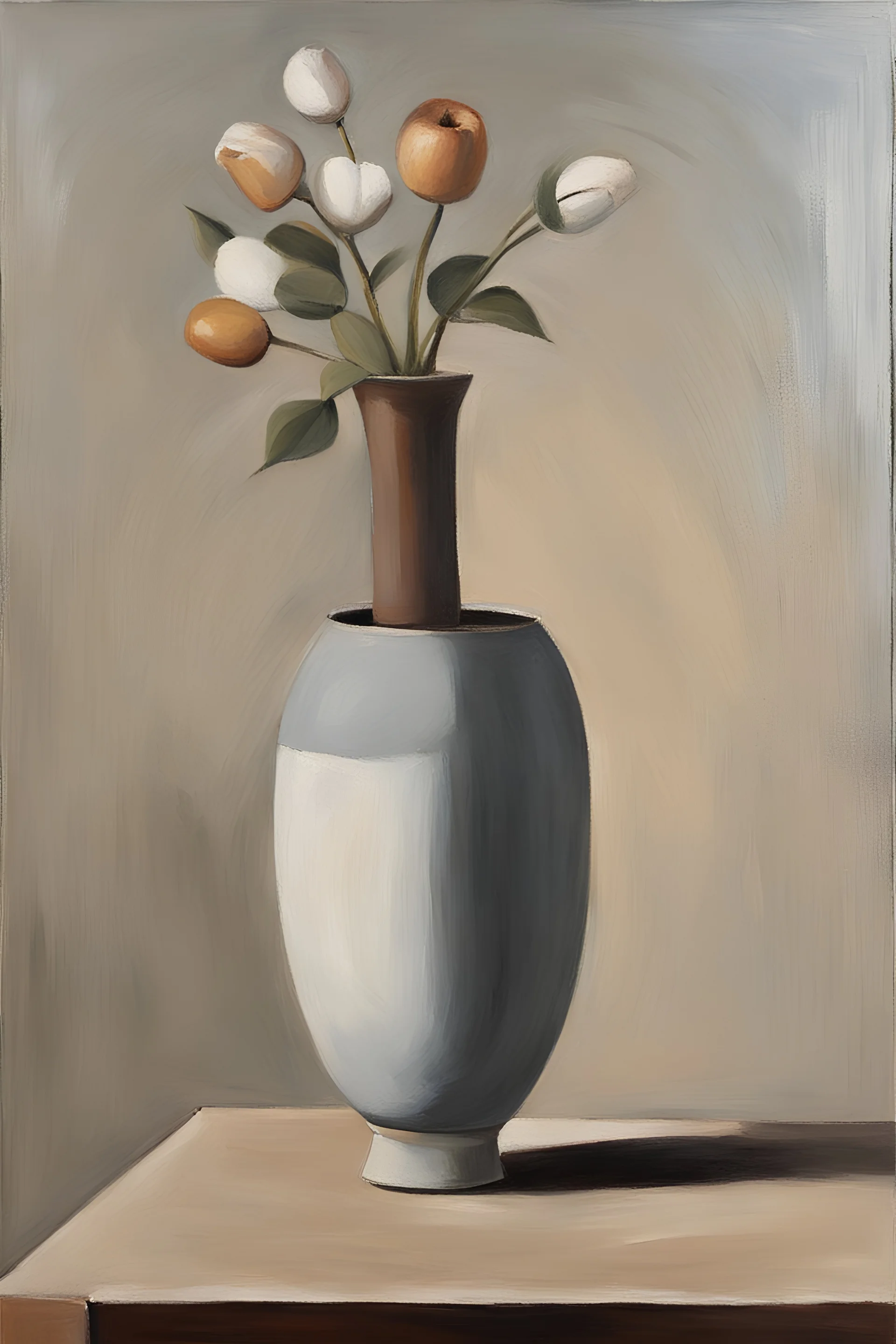 oil painting inspired by morandi a vase