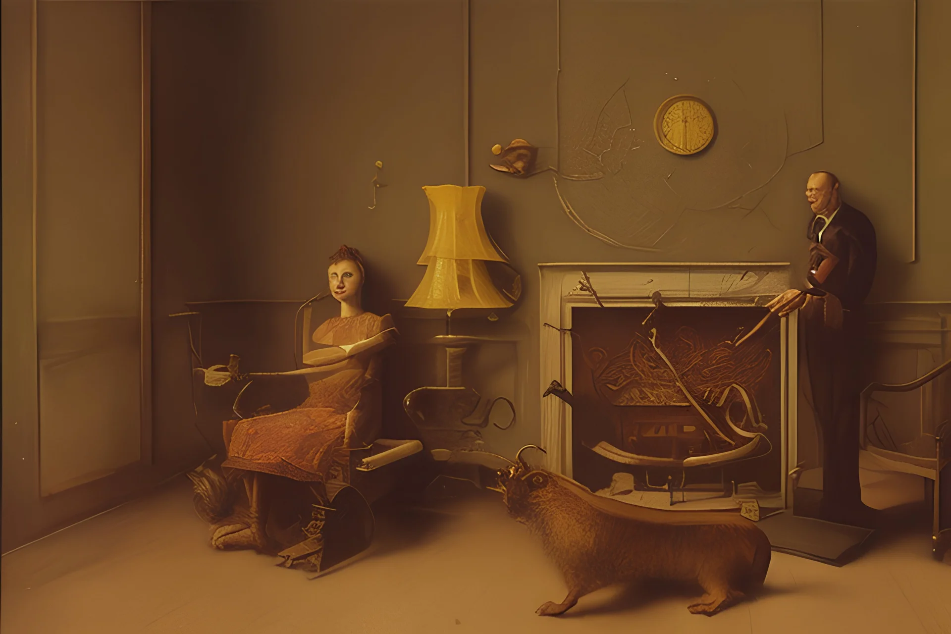 a chimera in a liminal room depicted by balthus