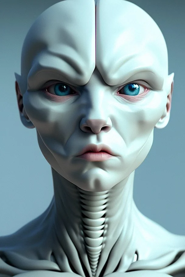 White humanoid creature, sharp, extremely high detail, 4k uhd