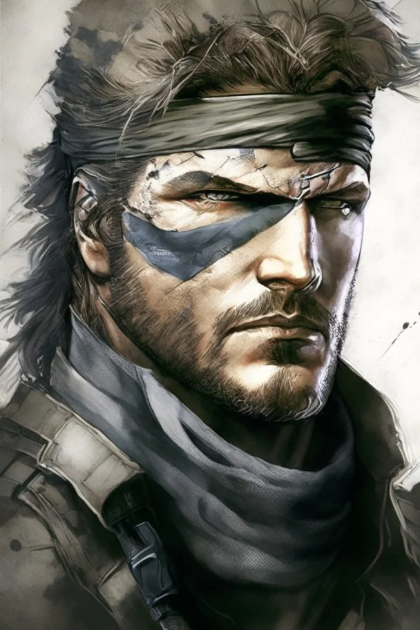 Portrait of Solid Snake, from the Metal Gear saga