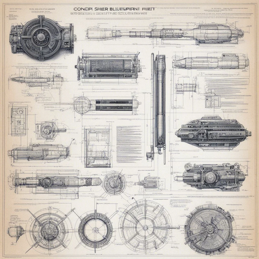 ConceptSheet blueprint [by Hans Ruedi Giger]: sci-fi FBI equipment to investigate and capture a serial killer