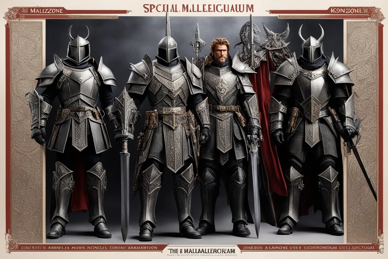 Collector edition of a Sears catalogue special warzone: the Malleus Maleficarum armour collection by Filippo Negroli, Lorenz Helmschmied, and Konrad Seusenhofer
