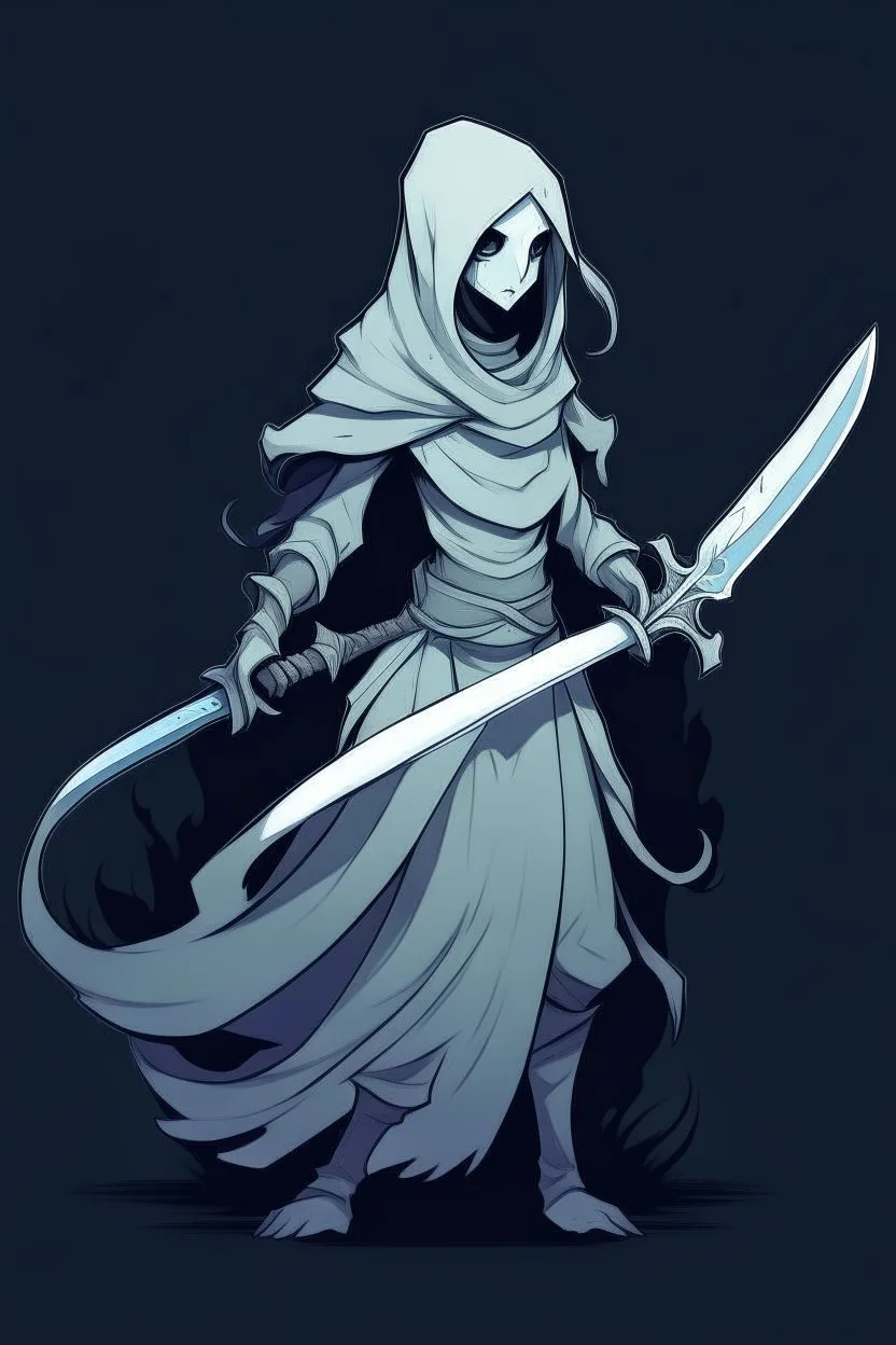 female ghost wielding a sword