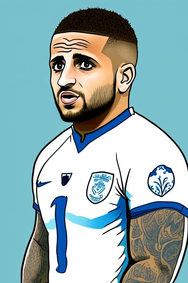 convert Kyle Walker English football player cartoon 2d