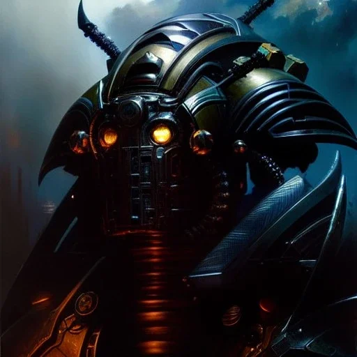 portrait 'Banshee Unit-Starcraft' ancient metal armor ,painting by gaston bussiere, greg rutkowski, yoji shinkawa, yoshitaka amano, tsutomu nihei, donato giancola, tim hildebrandt, oil on canvas, cinematic composition, extreme detail,fit full head inside picture,16k