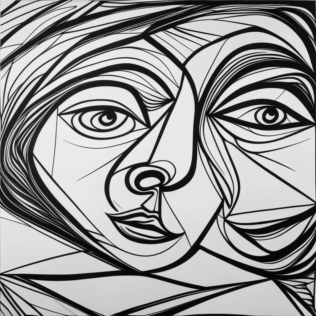 picasso lijnen abstract liggende vrouw