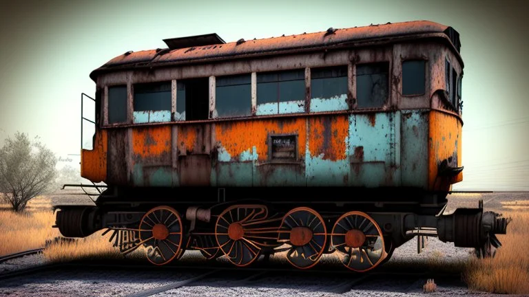 Abandoned old station locomotive