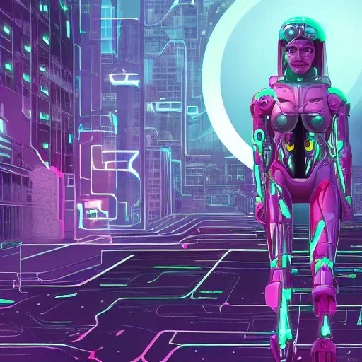 cyborg female future city