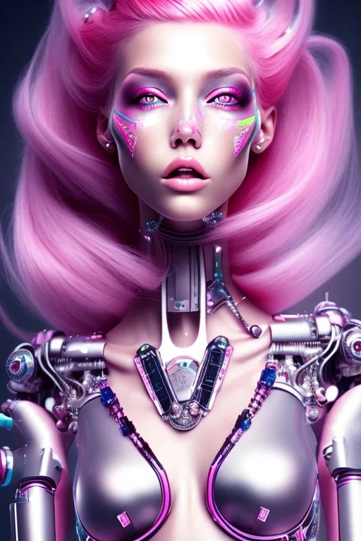 cyborg, pink hair, sexy, perfekt, real, dream