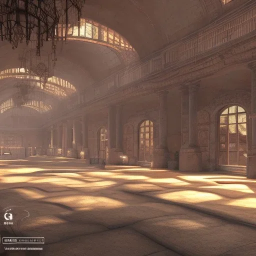 An abandoned city marketplace, unreal-5 engine volumetric lighting, intricate details, realistic style