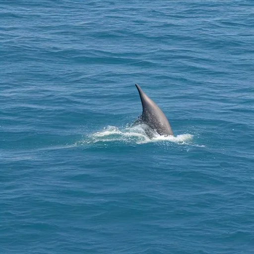 barco pescador de vela con un delfin