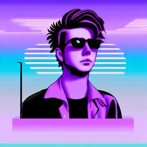 Vaporwave adult male