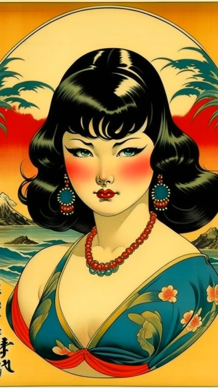 Betty page art from japanese style 1900