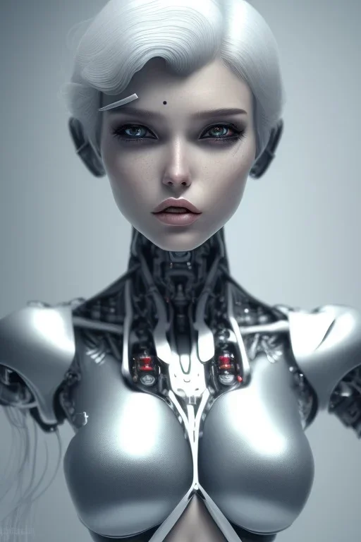 cyborg, white hair, sexy, perfect, real, dream