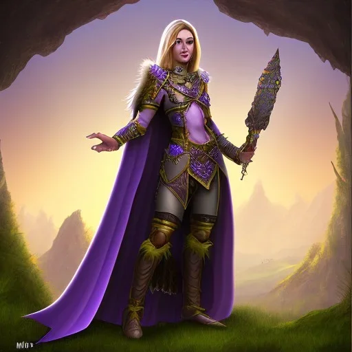 D&D character, female, vampire, druid, nature, tan skin, purple galaxy cloak