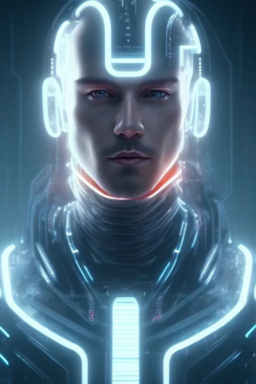 cyberpunk, head, men, portrai, tron