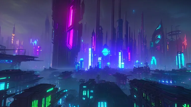 cities of the future cyberpunk in the monster stands on its hind legs