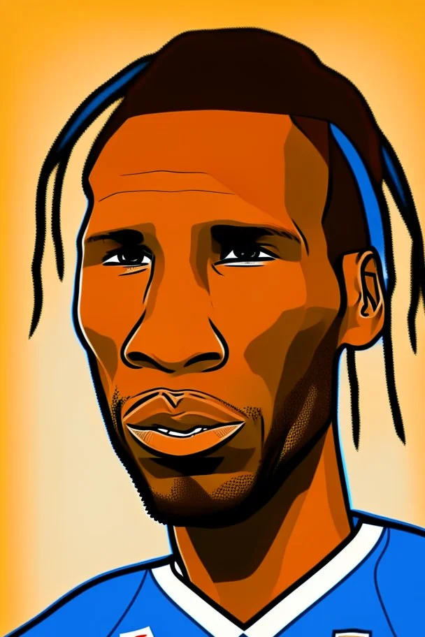 Didier Drogba Footballer ,cartoon 2d