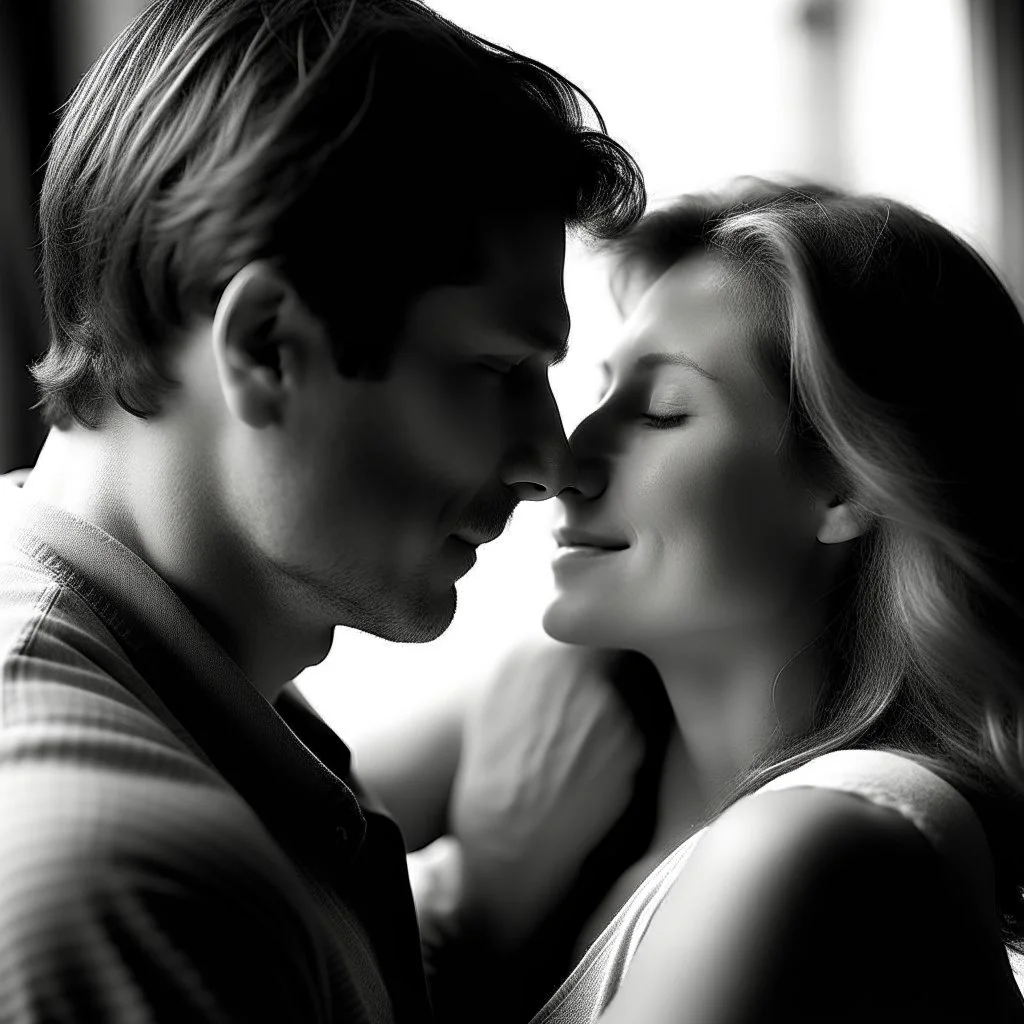 man and woman romancing
