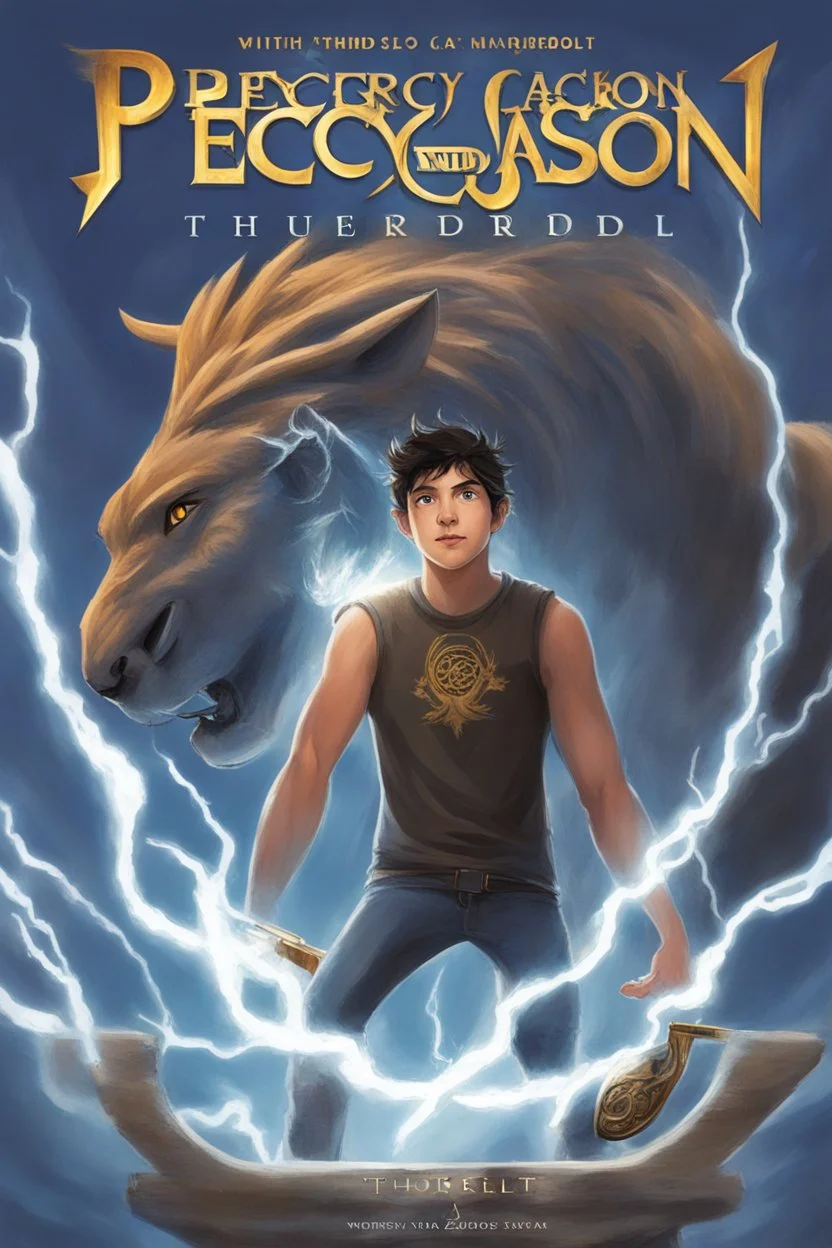 Percy Jackson with Zeus' thunderbolt