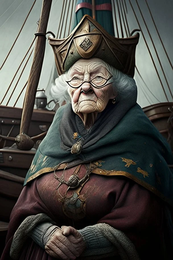 old woman captain of medival ship