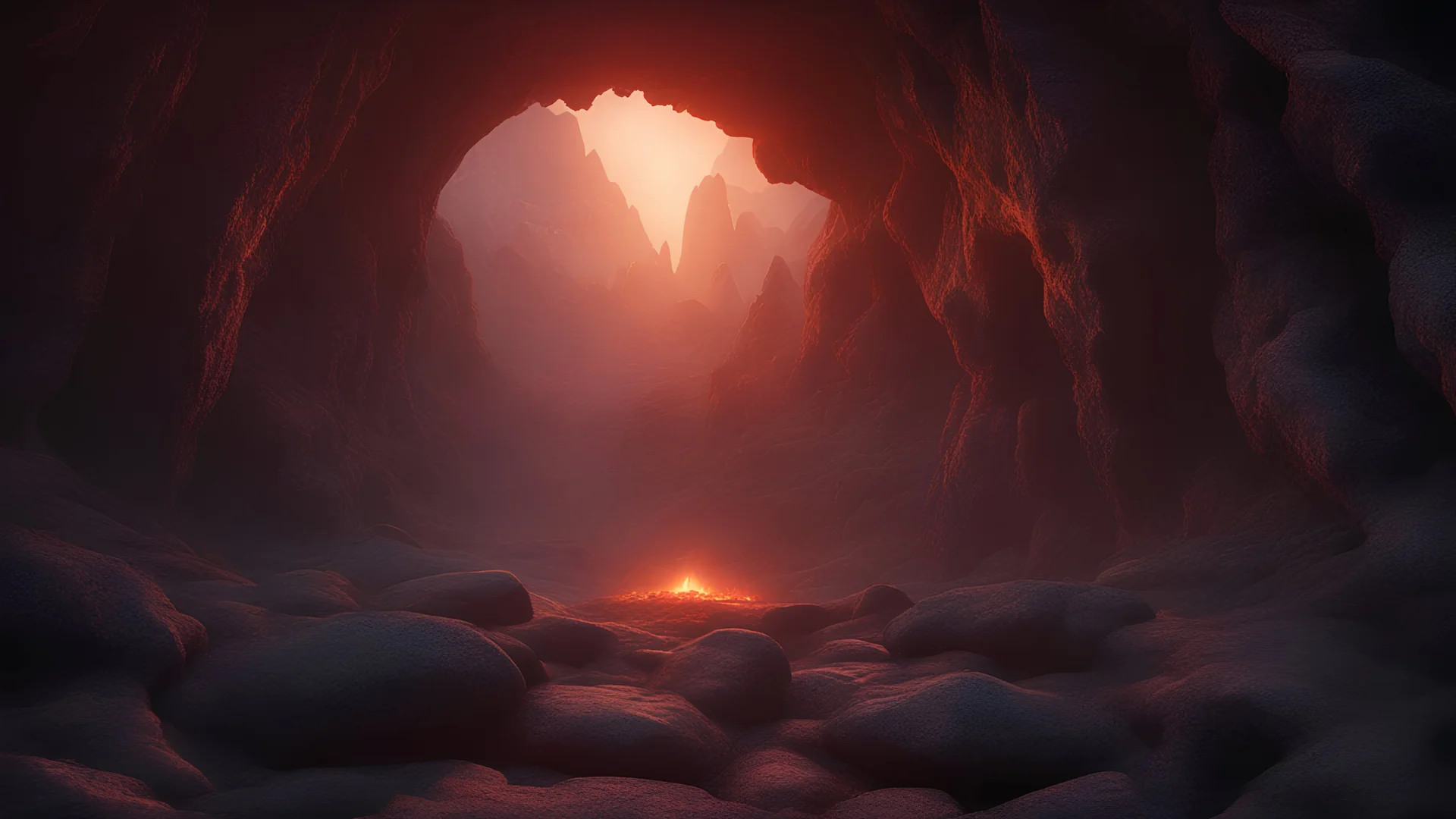 photoreal magnificent magic portal lightning lava cave mountains air earth elementals dimensional portal in an infinite underground cave, black as the night, with a magic field at the center by, otherworldly, in the style of fantasy movies, photorealistic, shot on Hasselblad h6d-400c, zeiss prime lens, bokeh like f/0.8, tilt-shift lens 8k, high detail, smooth render, unreal engine 5, cinema 4d, HDR, dust effect, vivid colors