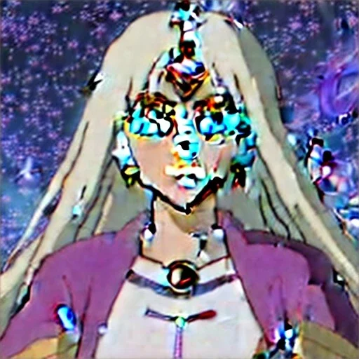 cosmic mage, elf, female, battle mage, epic, cosmic magic, long ears, white hair, face details, pale skin, jewellery, broad shoulders, sharp ears, cosmic clothes, cosmic eyes, ears shown, light out of eyes, the cosmos in eyes, stars in eyes, shining eyes, non human face, thin face, animation, detailed ears, magical eyes, non realistic, closed mouth