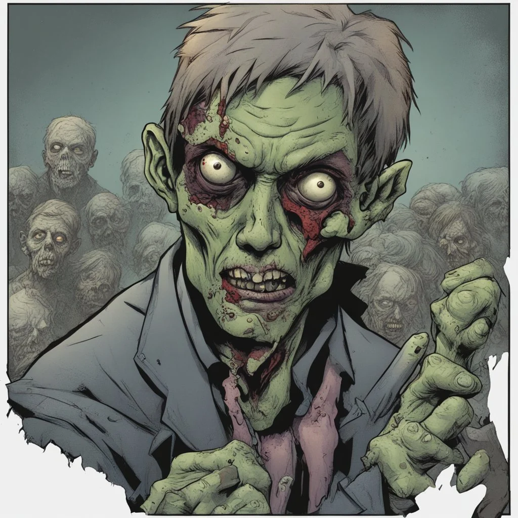 zombie, portrait,comic book, face,