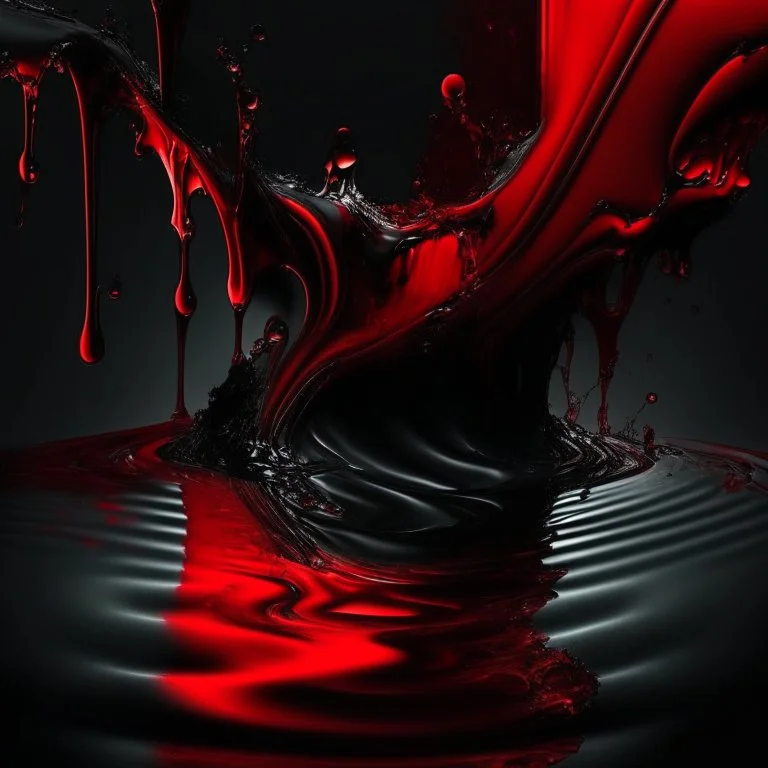 black and red water