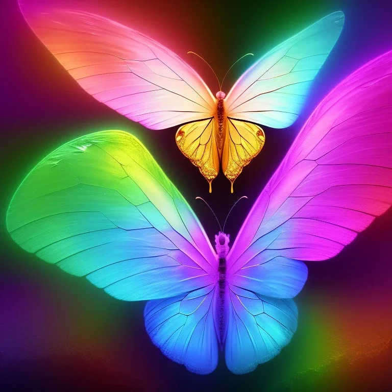 luminous pastel colors, butterfly