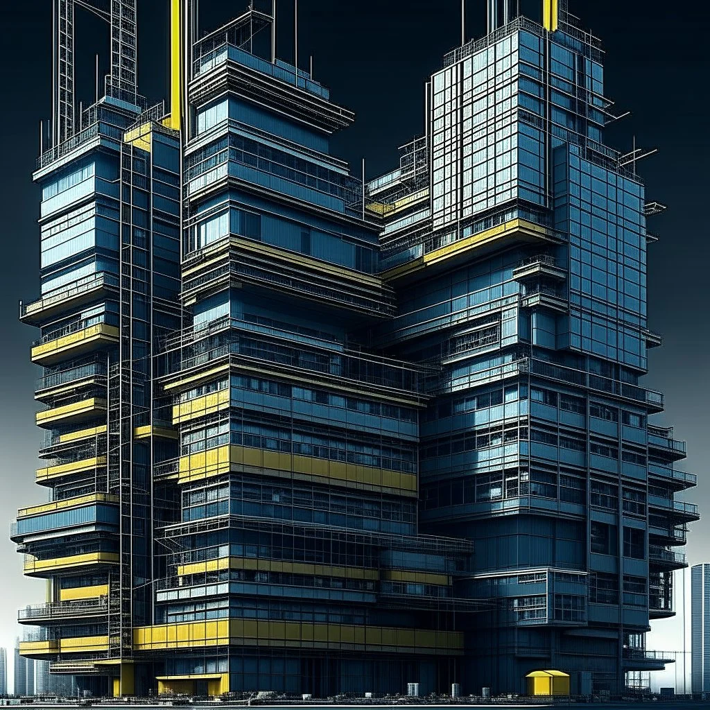 cyberpunk retro futuristic construction for comics