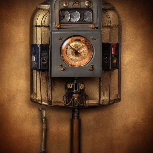 poste radio steampunk, 4k, high details